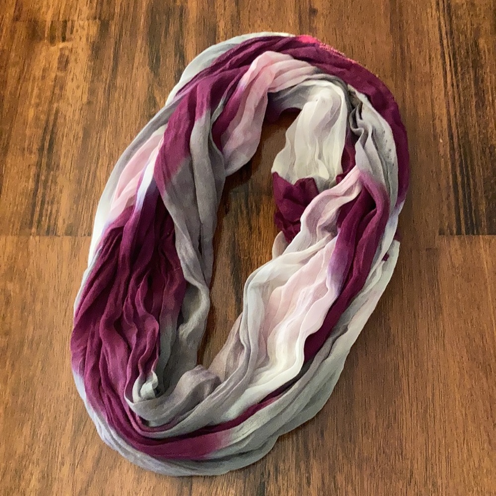 NEW Pier 1 Imports Lightweight Infinity Scarf Purple and Grey Colorblock NWOT